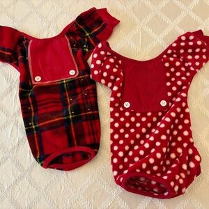 Fleece Red Plaid Dog pjs